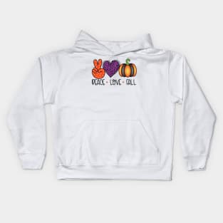 Peace Love Fall Kids Hoodie